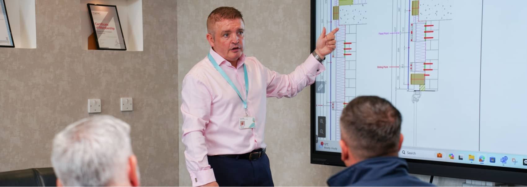 starfish employee at presentation board